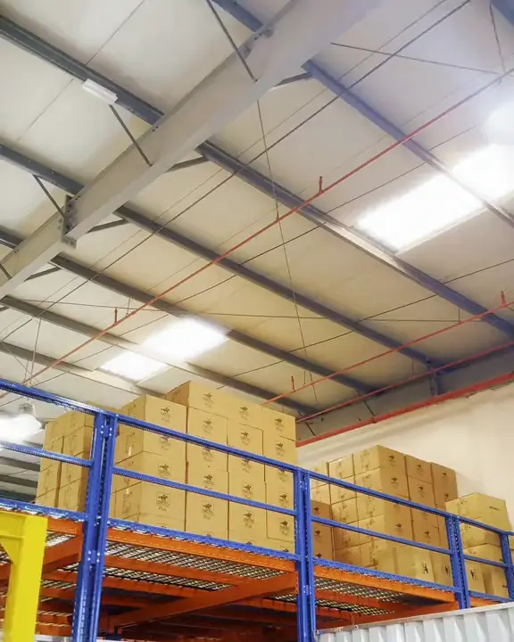 Business stock stored on shelves in a Green Sky storage room